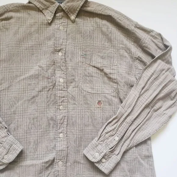 Tommy Hilfiger Tan Plaid Button Down Shirt - Picture 3 of 10